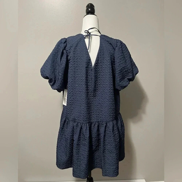 Hudson North Easy V  neck Short Sleeve Short Dress Midnight Blue - Picture 10 of 16